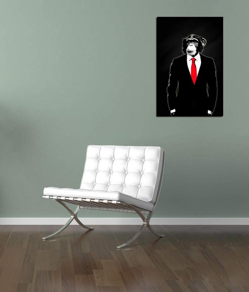 Cortesi Home CH-CA182643 "Domesticated Monkey" By Nicklaus Gustafson Gisele Canvas Wall Art, 18"X26", Black - Image 4